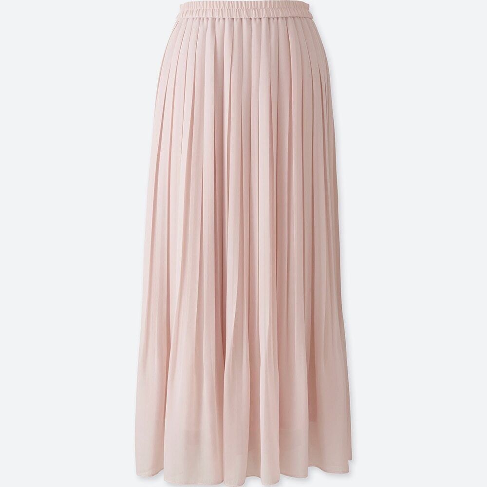 Uniqlo pleated pink chiffon skirt